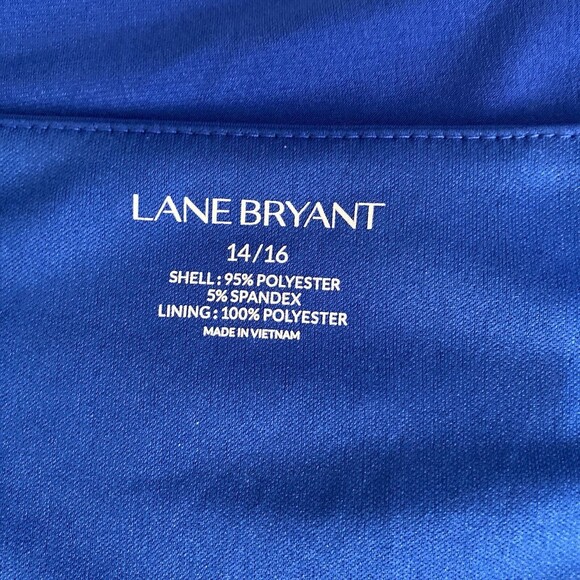 Lane Bryant Womens Sleeveless Blouse Blue Size 14/16 Draped Top Stretch Knit - Picture 8 of 10